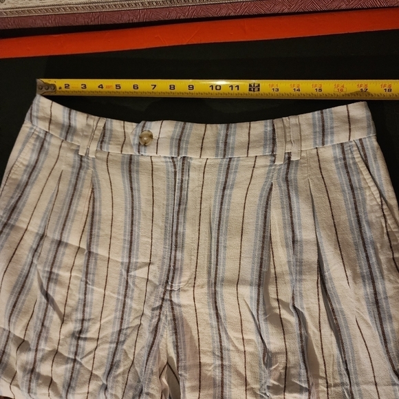 Loft Linen Blend Striped 5" Shorts Size 12 NWT - Picture 7 of 9
